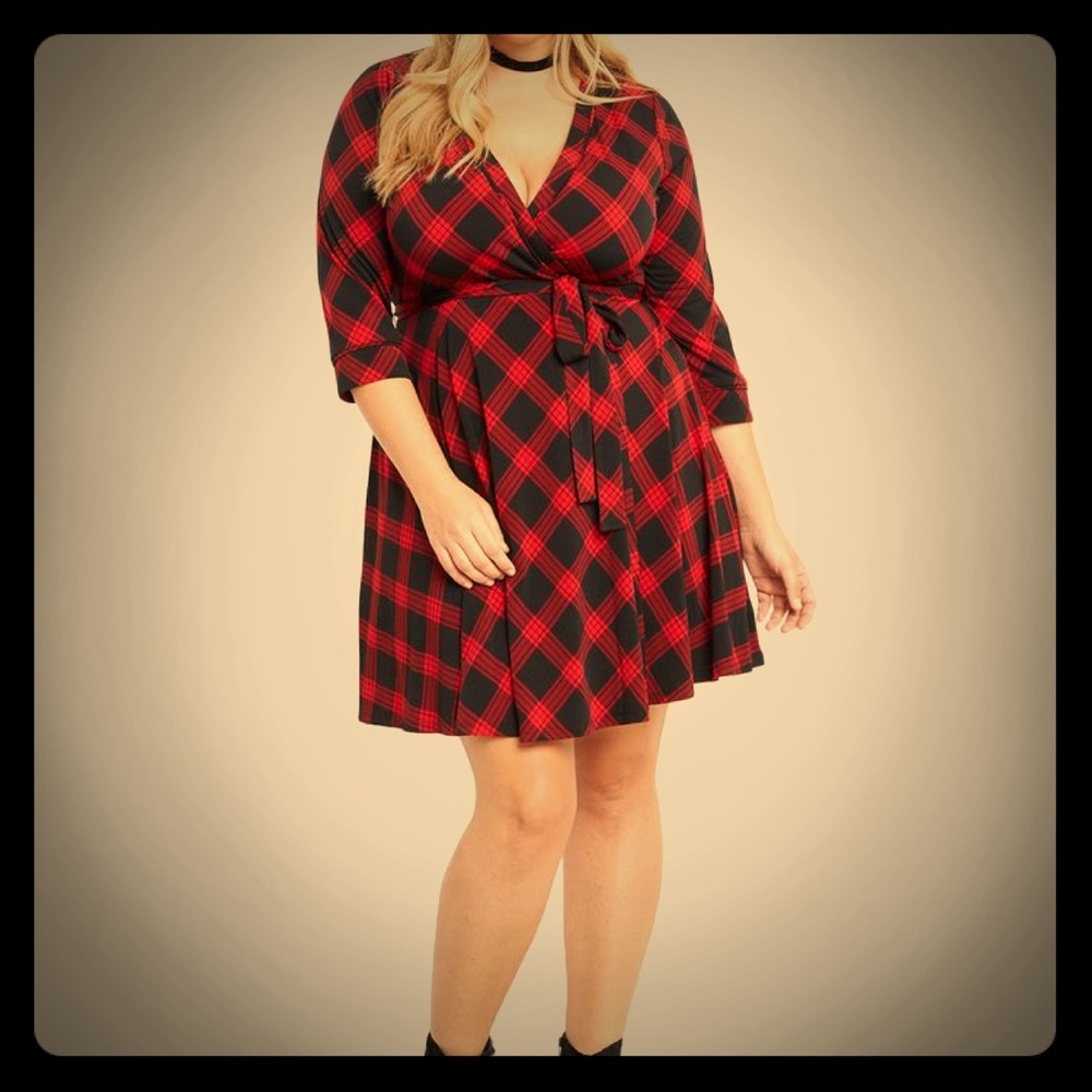 Torrid plaid wrap dress